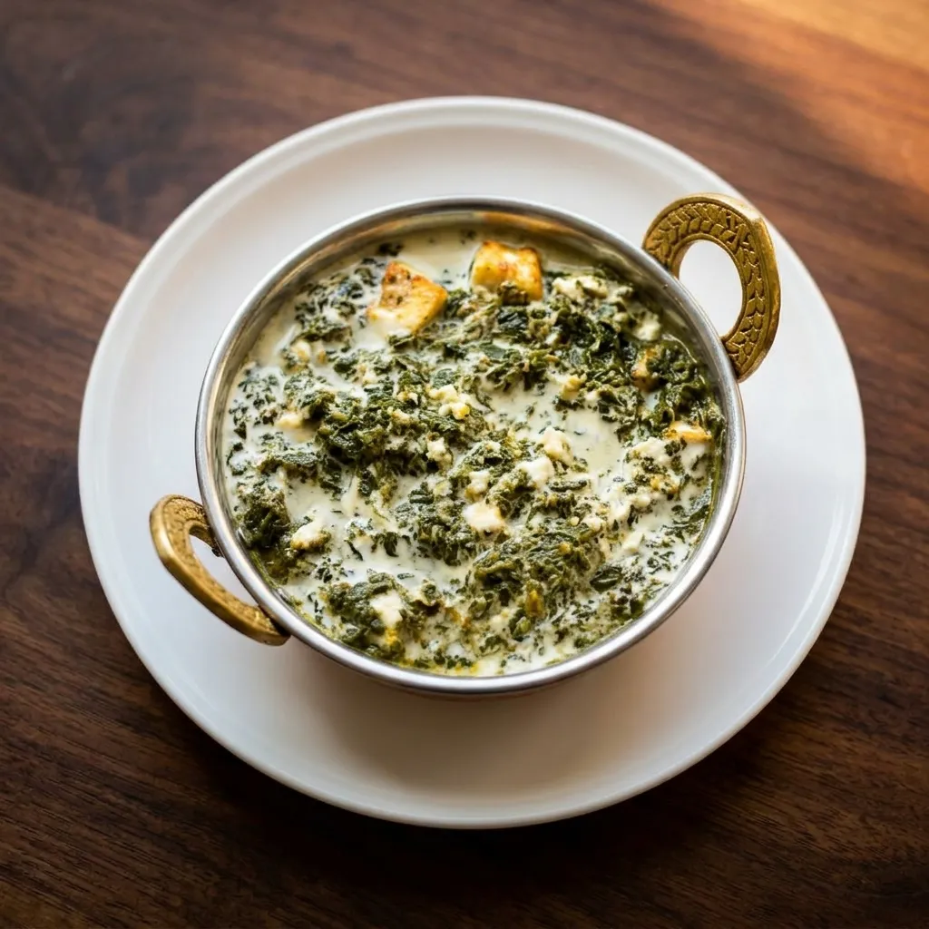Vegetarian Indian dish Palak Paneer at Chef's Indian Kitchen Medicine Hat